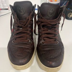Authentic Gucci GG Leather High Tops